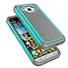 Galaxy Sky Case, J3 /J3 V Case, Galaxy Sol Case, Tekcoo [Tmajor Series] [Turquoise] Shock Absorbing Hybrid Rubber Plastic Defender Rugged Hard Case Cover for Samsung Galaxy Amp Prime/Express Prime