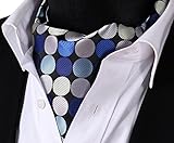 SetSense Men's Polka Dot Jacquard Woven Self Cravat Tie Ascot
