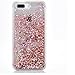 iPhone 7 Plus Case, SUPVIN Liquid Case Fashion Creative Design Flowing Liquid Floating Luxury Bling Glitter Sparkle with Rhinestone Diamond Pattern [TPU+PC] for iPhone 7 Plus (Diamond- Rose Gold)