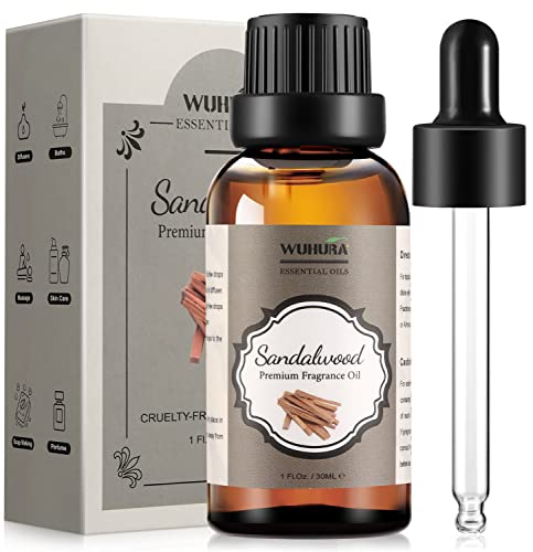 Wuhura Sandalwood Essential Oils for Diffuser 30ML - Premium Grade Aromatherapy Essential Oil Sandalwood Fragrance Oils (1.01 Fl Oz)