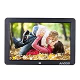 Andoer Digital Picture Frame 12-Inch HD Digital Photo Frame Picture Music Video MP3 MP4 Player High Resolution Calender Date Display Motion Sensor with Remote Control