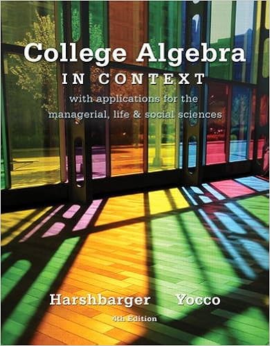 College Algebra In Context 4th Edition Harshbarger Ronald J Yocco Lisa S 9780321756268 Books College Algebra In Context 4th Edition Harshbarger Ronald J Yocco Lisa S 9780321756268 Books