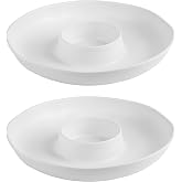 ZAROCRUS Chip and Dip Serving Set Divided Serving Platter Appetizers and Cheeses Serving Tray White Compartment Dishes for Party, Christmas, Dessert, Fruit, Candy, 13-inch Set of 2