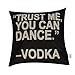 EFLY Vodka Saying Decorative Cotton Linen Square Throw Pillow Case Cushion Cover Shell Pillowcase for Sofa, 18