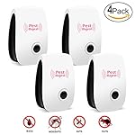 Joegee Ultrasonic Pest Repellent,Electronic Pest Control Plug in-Pest Repeller for Insect - Mice , Spiders,Rats,Roaches , Bugs , fleas , Mosquitoes(4 Pack)