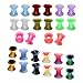 Jovivi Pack of 28 Mixed Colors Ultra-Thin Soft Silicone Double Flared Flexible Flesh Tunnel Plugs Gauges 4G