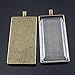 Julie Wang 10 Sets Large Rectangle Photo Setting Tray Pendant with Glass Cabochons Pendant Kit Set (Bronze)