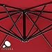 COBANA 10' Offset Hanging Patio Umbrella Freestanding Outdoor Parasol Adjustable Umbrella, 250g/sqm Polyester, Red