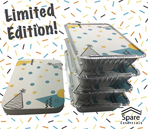 image for Spare Essentials 45 Pack - Aluminum Food Containers with Lids -Printed