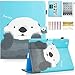 Dteck Case for iPad 2/3/4, PU Leather Stand Case Auto Sleep/Wake Function [Card Slot] Flip Folio Protective Shell Magnetic Closure Wallet Smart Cover for Apple iPad 2 3 4 - Smile Panda