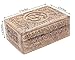 DharmaObjects Hand Carved Hindu OM Wooden Storage Box