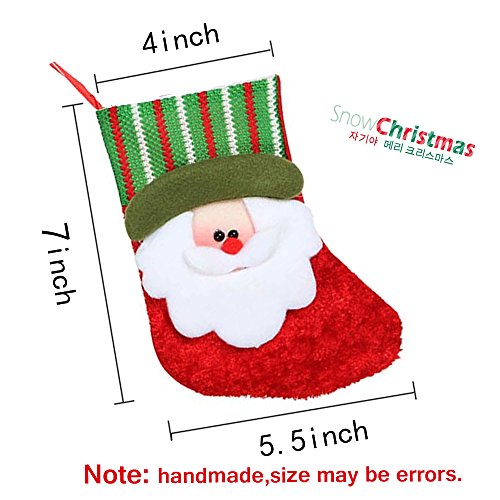 zhihu Various Styles Stockings for Santa Christmas Santa's Stockings Gifts Baskets Candy Holiday Candy Gift Bag and Treat Bags On Christmas Xmas Party Decorations (B-Set of 3)