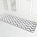 Carvapet 2 Pieces Microfiber Chevron Non-Slip Soft Kitchen Mat Bath Rug Doormat Runner Carpet Set, 17