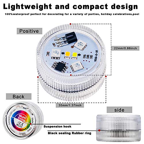Waterproof Submersible Battery Led lights with Remote control for Patio,Swimming pool,Hot tub,spa,Shower,Fish tank,Bathtub,aquarium,vase,Centerpieces and Accessories for Home Party Decoration