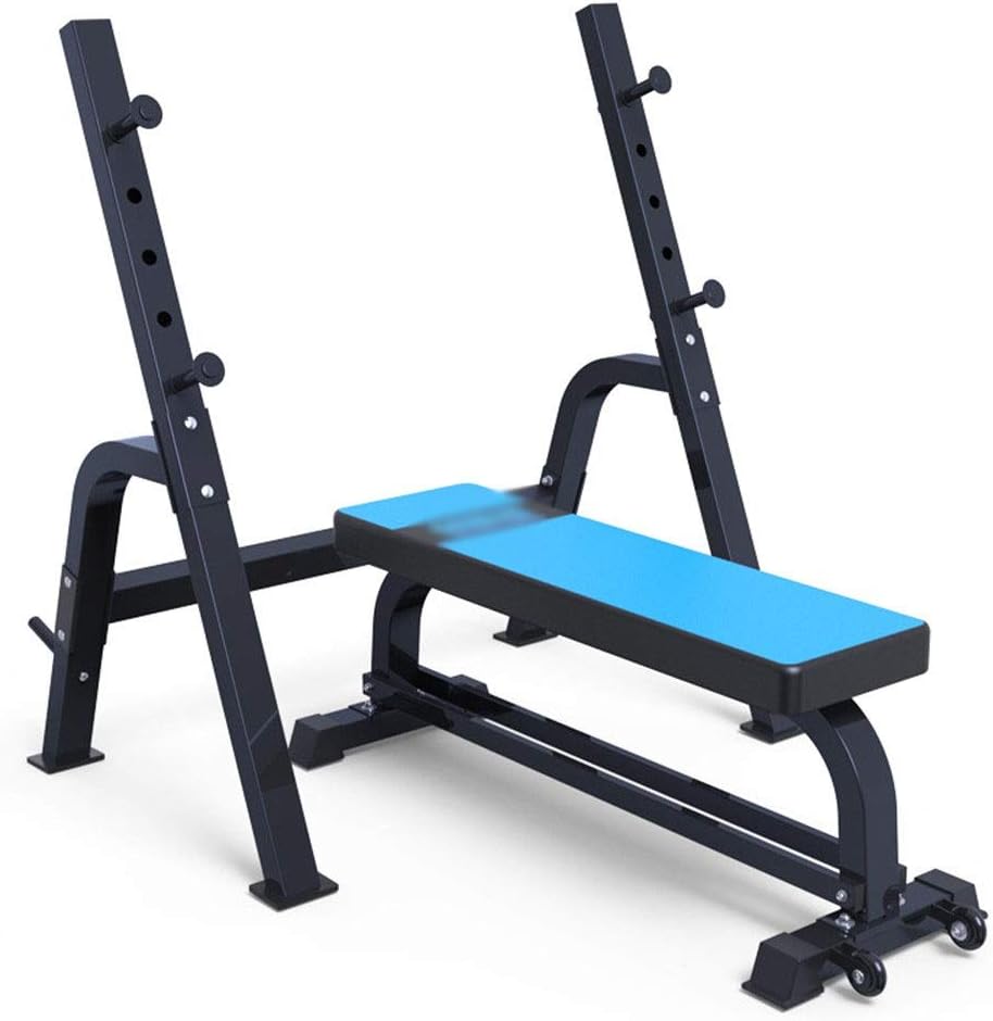 NgMik Adjustable Olympic Weight Bench With Leg Developer And Squat Rack (Color : Blue, Size : 136x44x46cm)