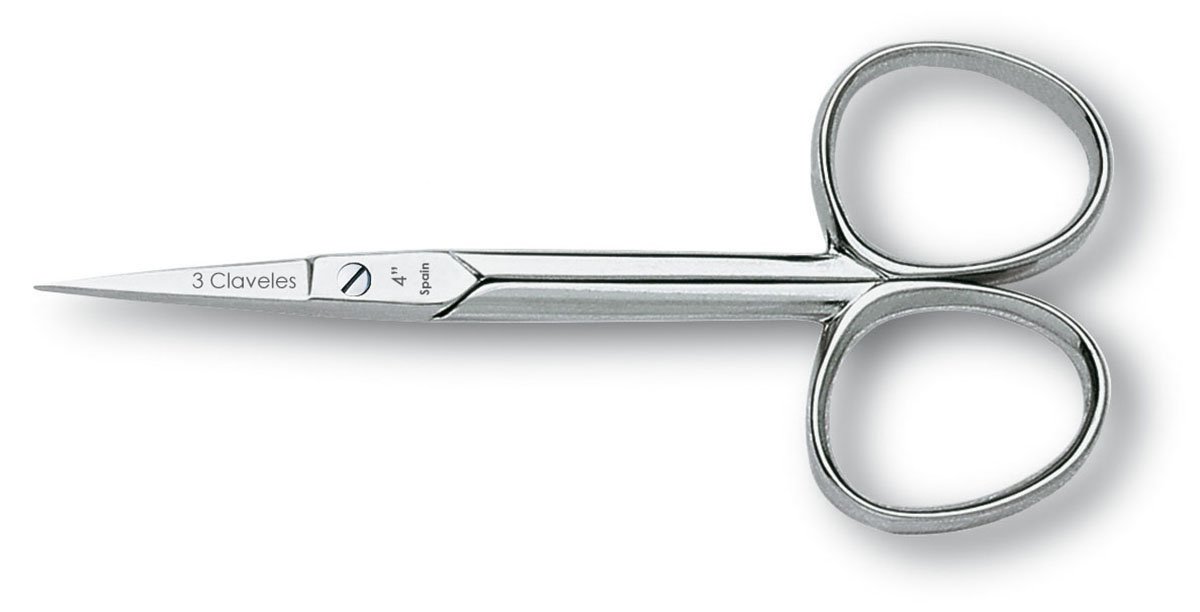 3 Claveles 02002 Nail Scissors, Straight, 10.16 cm (4 Inches)