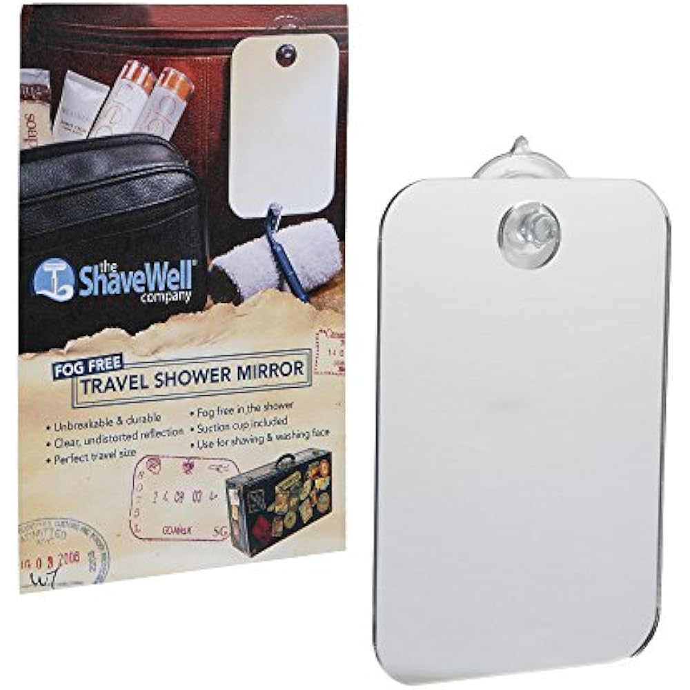 Shave Well Fog Free Travel Mirror Unbreakable Portable Traveling