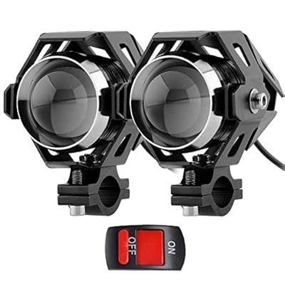 125W U5 Motorcycle Headlight LED Fog Llights Spotlight DRL Daytime Running Flashlight Lights With Switch For Motorcycle Bicycle Dirt Bikes ATV UTV Cruisers