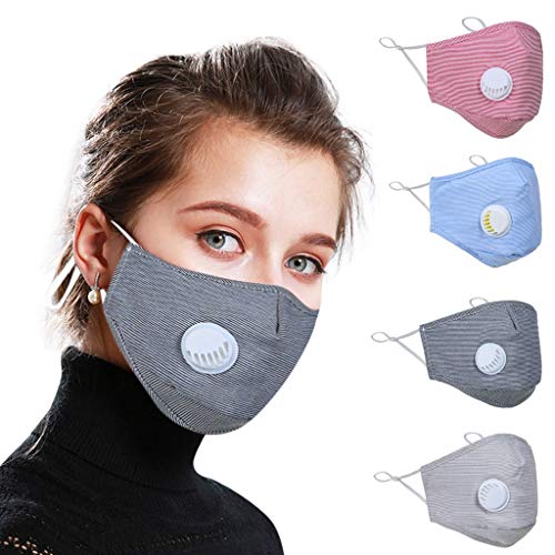 Wendeyipi 4PCS Face Bandanas Cotton with 8PCS F-i-lter Replaceable F-i-lters Dustproof Face Health Covering for Adults