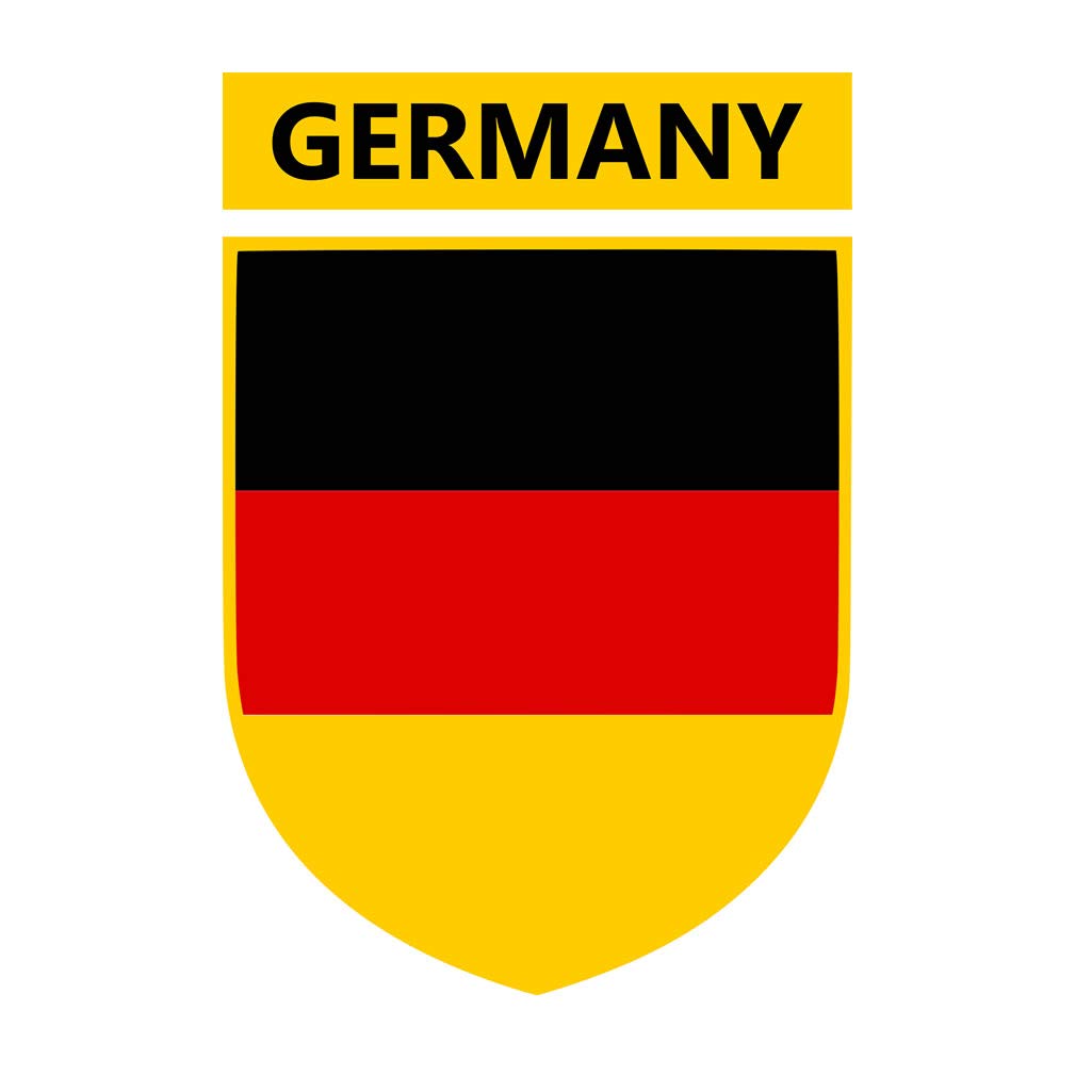 Set of 5 Germany Team Crest Iron on Screen Print Fabric Applique Machine Washable Transfer German Crest