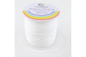 LUSTEMBER 0.8mm Nylon String, Strong Bracelet String, Durable Nylon Cord for Jewelry Making, Bracelets, Beading, Necklaces, Rattail Braiding, Kumihimo, Wind Chimes, Blinds and Handicrafts