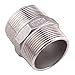 Hex Nipple 1 1/2 Inch Male NPT - DERPIPE Stainless Steel 304 Threaded Pipe Fitting for Brew Kit, Home Piping Application