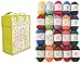 Mira Handcrafts 20 Acrylic Yarn Balls | Total of 875 Yards Knitting and Crochet Yarn | Perfect Starter Kit | Multicolor Yarn Set | Storage Bag and 7 Ebooks with Patterns Included | DK Craft Yarn Pack