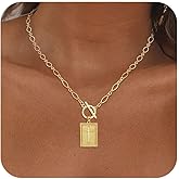 JOBICY Cross Necklaces for Women, Paperclip Chain Cross Pendant Necklace Chunky Toggle Clasp Cross Charm Necklace Dainty Gold Necklaces for Women Trendy Baptism First Communion Religious Jewelry Gifts