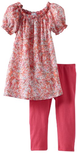 Splendid Littles Girls 2-6X Splatter Paint Tunic Set, Flamingo, 6X
