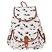 Vbiger Canvas Backpack for Women & Girls Boys Casual Book Bag Sports Daypack (Birds 2)