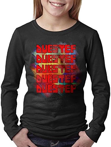 100% Cotton Youth Big Girls Boys Retro Vintage Dubstep Music Long Sleeve T Shirts Tees XL Soft Comfort