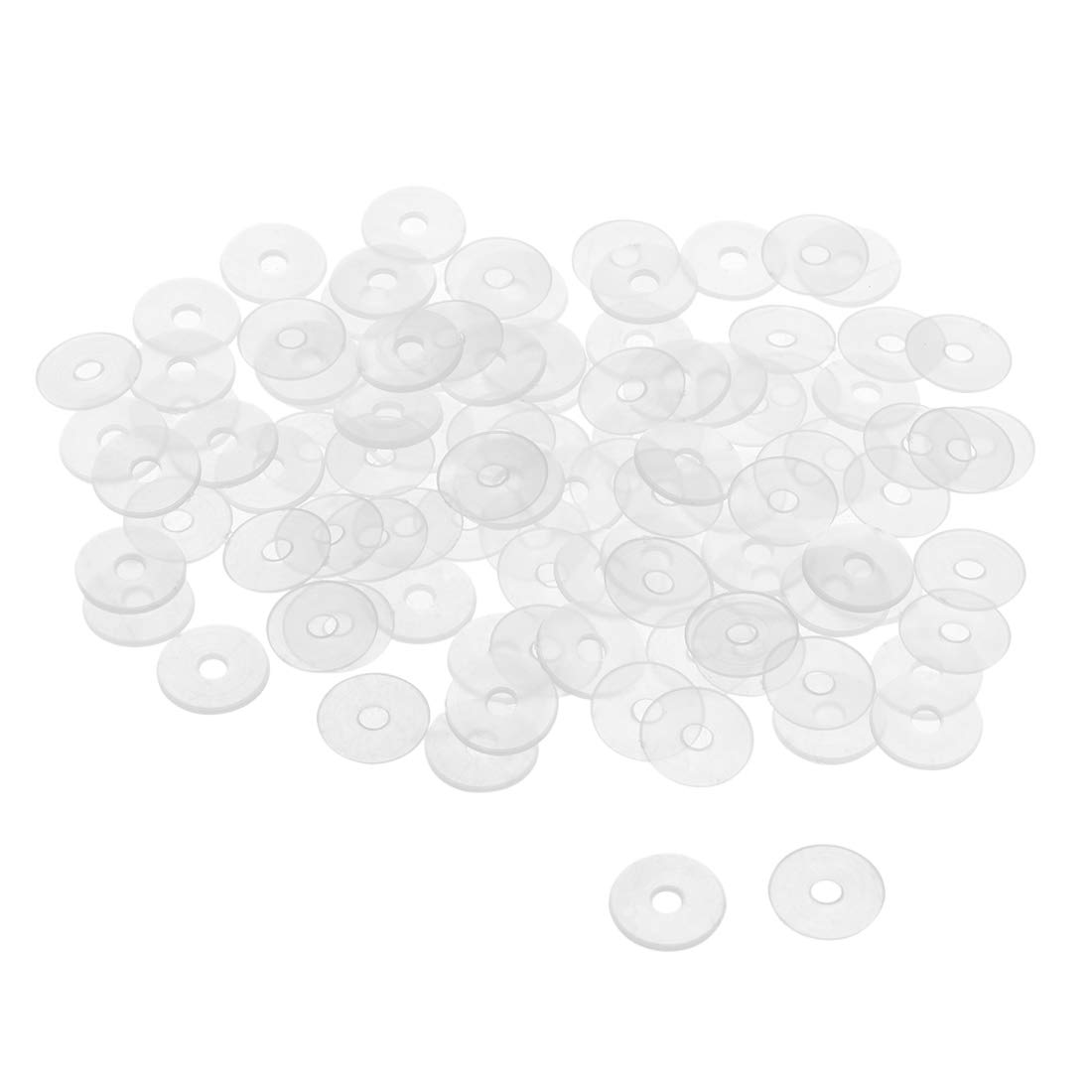sourcing map Nylon Flat Washers M3 13mm OD 3mm ID 0.9mm Thickness Sealing Gasket for Faucet Pipe Water Hose, Clear, Pack of 200