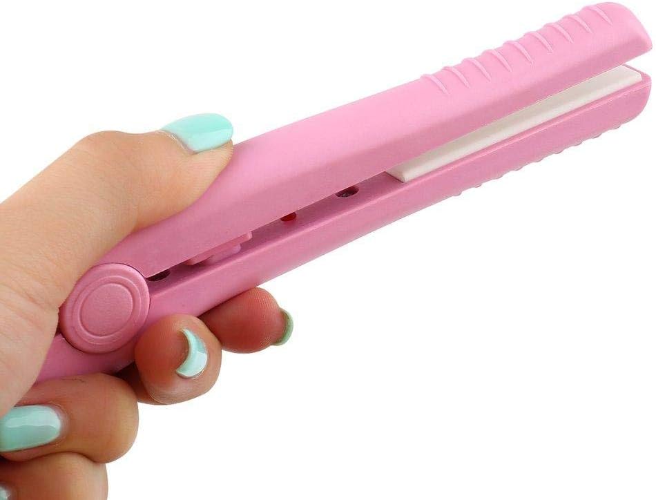 Mini fanshion Portable Ceramic Hair Curl Straightener Flat Iron Perm Splint YX