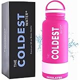 The Coldest Water Bottle Wide Mouth 32 oz Vacuum Insulated Stainless Steel Hydro Travel Mug - Ice Cold Up to 36 Hrs/Hot 13 Hrs Double Walled Flask - with Strong Cap (Flamingo Pink, 32 oz)