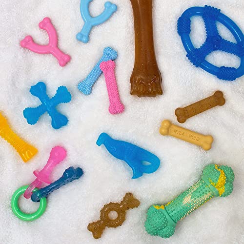 Nylabone Puppy Chew Variety Toy & Treat Triple Pack 3 count, Blue