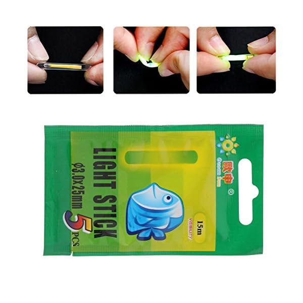 Delight-eShop-50X-Fishing-Fluorescent-Lightstick-Light-Night-Float-Clip-On-Dark-Glow-Stick-New