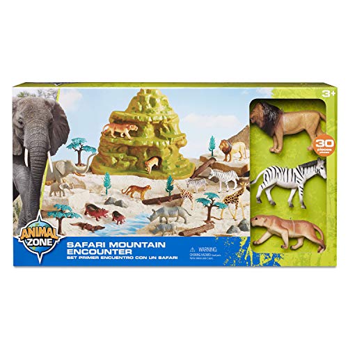 Animal Zone Safari Figure Mountain Playset, for Ages 36, 30 Pieces