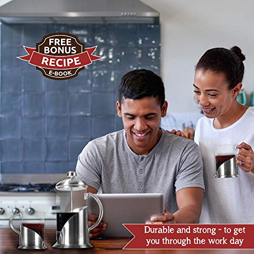 Pura Vida French Press Coffee Maker Set, 34 oz 4 Level Filtration