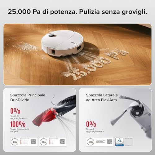 Qrevo Curv 2 Pro Robot Aspirapolvere Lavapavimenti, LDS Retrattile