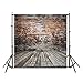 LB Vintage Brick Wall Background for Photography 10x10ft Vinyl Wood Floor Photography Backdrops for Wedding Smash Cake Birthday Party Portraits Photo Booth Backdrop