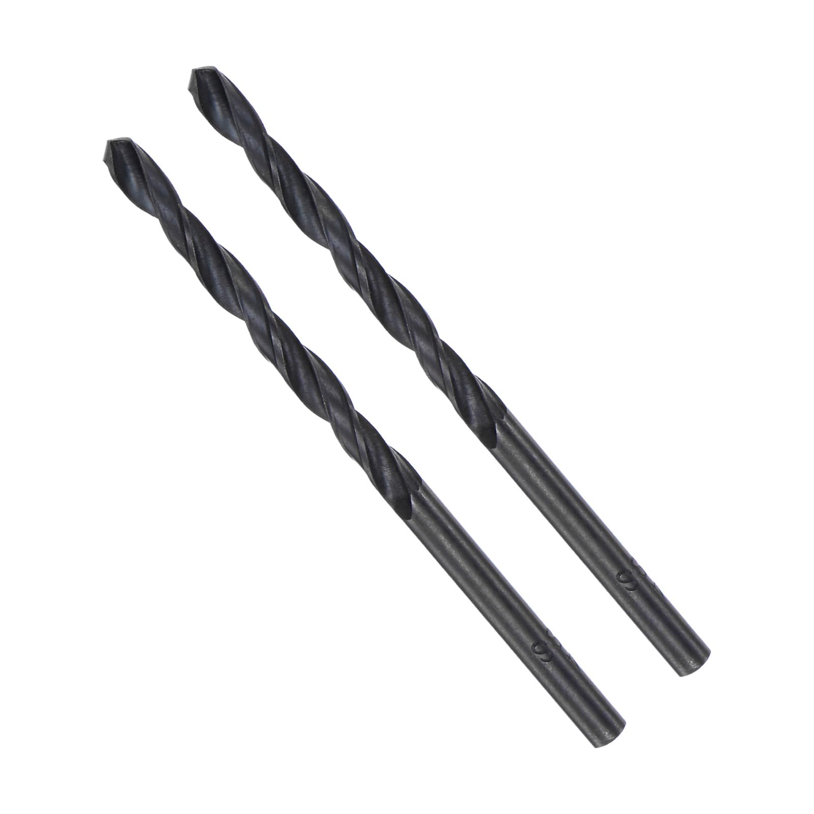 CoCud Twist Drill Bits, 4mm Cutting Diameter 0.16" Shank, High-Speed Steel Black Oxide Coating Jobber Bit Set (Applications: for Metal Wood Plastic), 2-Pieces