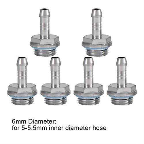 Richer-R-6Pcs-Conector-Tubos-Manguera-para-Refrigeracin-por-Bloques-de-Agua-ComputadoraAccesorios-de-PC-Water-CoolingKit-de-Sistema-Refrigeracin-Lquida-de-Agua-CobreChapado-de-Cromo6-mm