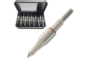 EOOENOON ARCHERY Field Point 100/125/150/200 Grain Field Tips, Hunting Arrow Pointed，Archery-Points，Threaded Arrows Screw in Broadheads (1 Dozen 12 PCS)