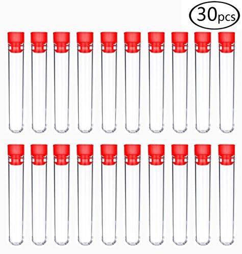 9ml Clear Plastic Test Tubes with Caps 15×100mm, Pack of 30 by DEPEPE (3ml) (3ml)