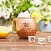 Set of 2 Moscow Mule Copper Mugs with Shot Glass – Two 16 Oz Hammered Moscow Mule Mugs for Cold Drinks – Solid Copper Mugs by Copper Gloss Red
