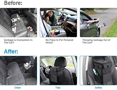 vitihipsy Car Trash Can Folding Trash Can for Car Chair Back Storage Bucket Portable Folding Storage Case