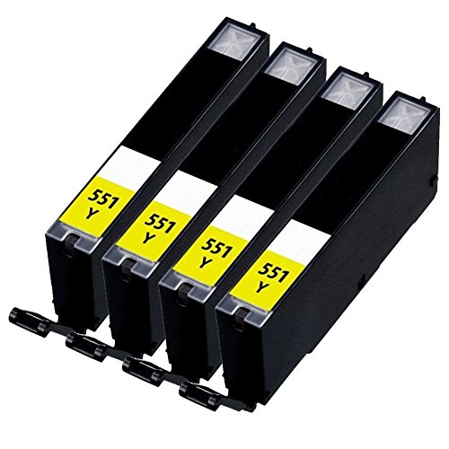BVH Direct 4 Yellow Compatible with Canon CLI-551 Y Printer Ink Cartridge with Canon Pixma iP7250, iP8750, iX6850, MG5450, MG5550, MG5650, MG6350, MG6450, MG6650, MG7150, MG7550, MX725, MX925