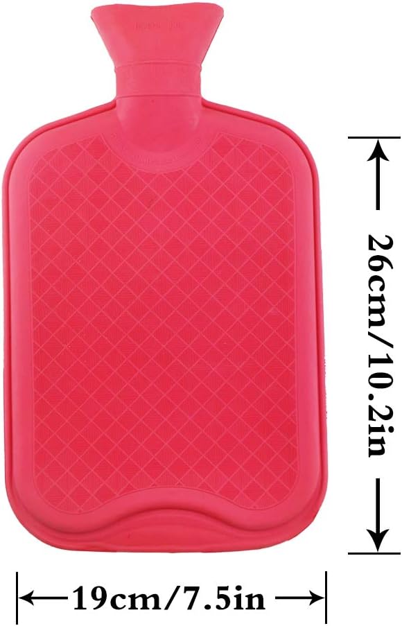 WTSHOP Premium Simple Rubber 2.5L Hot Water Bag(Random Color),Great for Pain Relief,Hot and Cold Therapy,Natural Rubber BPA Free- Durable Hot Water Bottle: Health & Personal Care