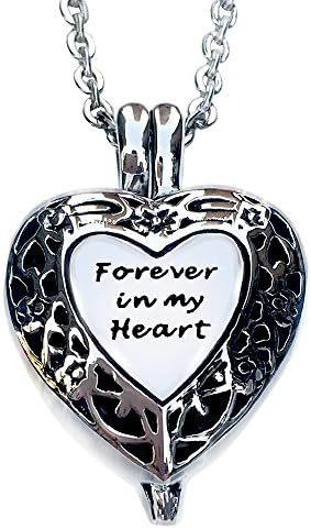 Urn Locket-Memorial Urn Necklace Pendant Ashes Keepsake-"Forever in My Heart"