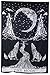 raajsee Crying Wolf and Moon Tarot Tapestry Wall Hanging, Indian Cotton Throw/Black and White Moon Tapestries Hippie Mandala, Boho Bedding Bohemian Bedspread, Yoga Mat Meditation Rugs 54x82 inches primary